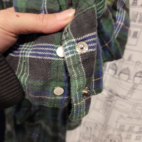 Vintage Wranglers Plaid Pearl Snap Flannel Shirt Size XL EUC - Picture 4 of 7